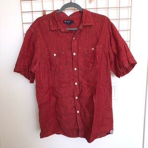 Cremieux Mens Red Short Sleeved Button Down